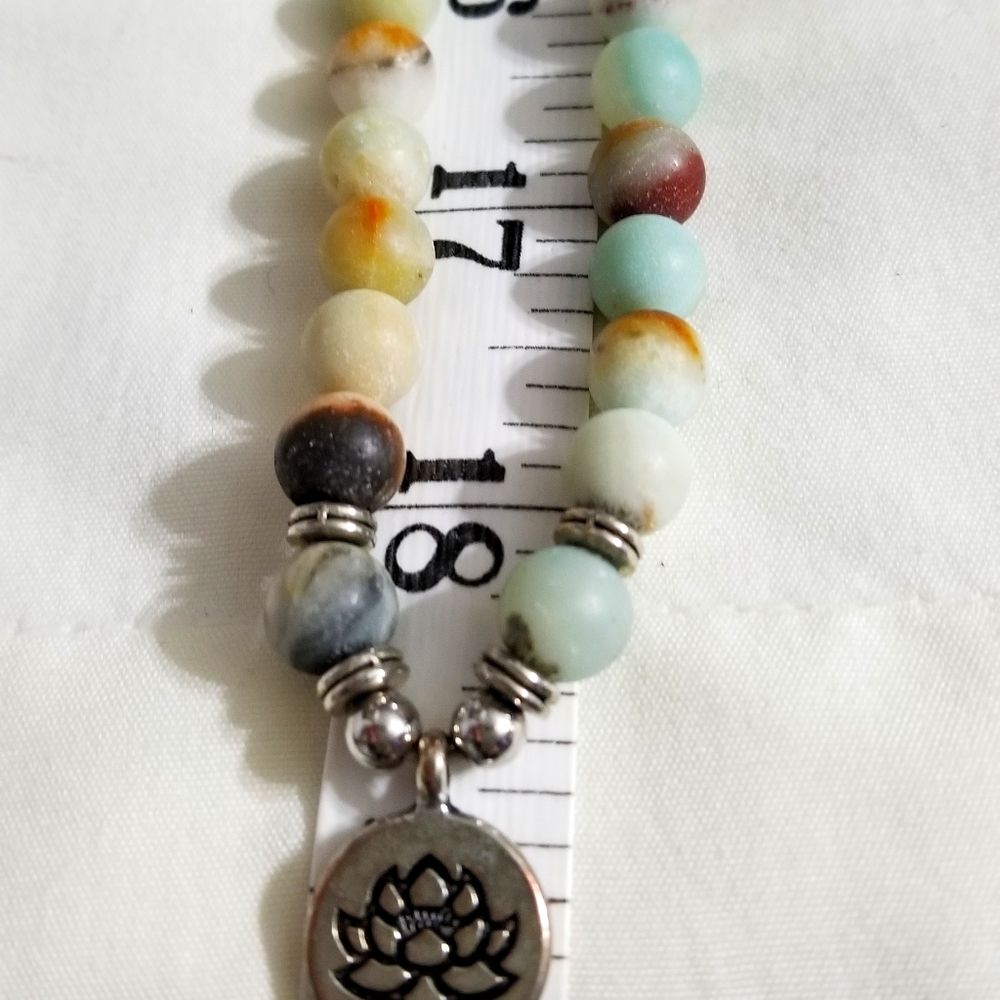 Amazonite Matte Finish Infinity Necklace
